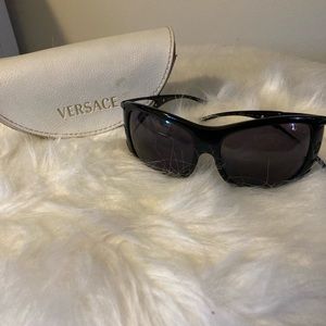 Vintage Versace black sunglasses with original case